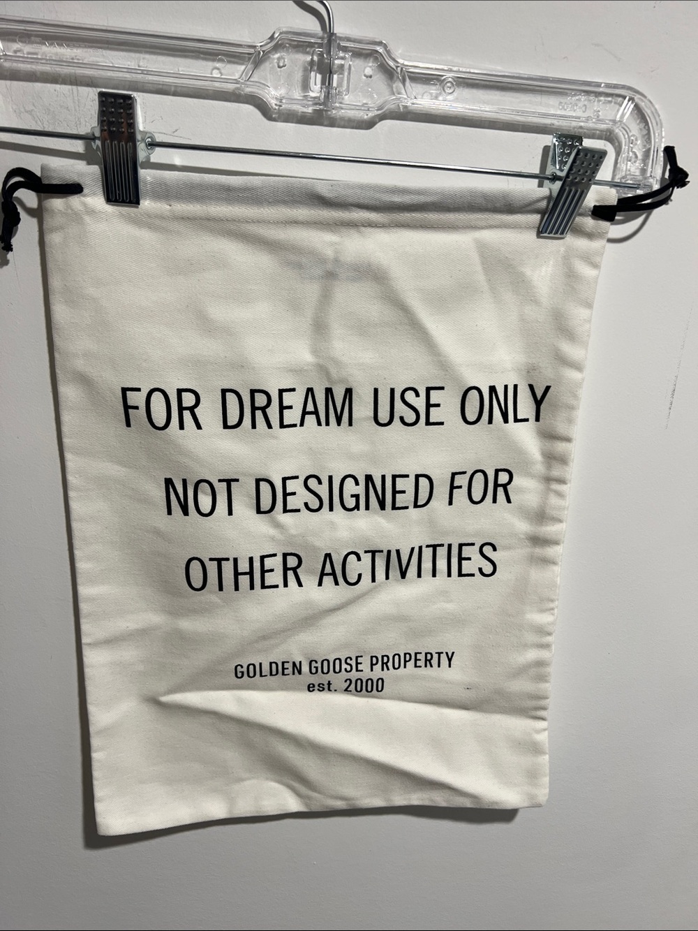 Golden Goose White Canvas Dust Bag